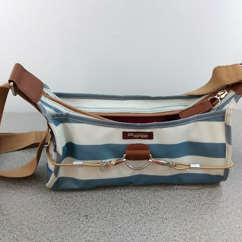 Po Campo Pilsun Blue Striped Bike Bungee Bag Purse